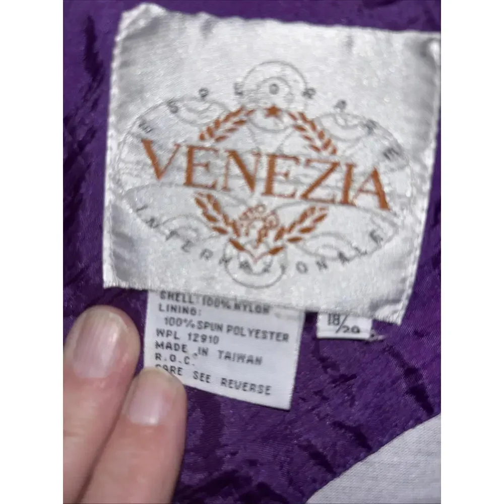 Venezia Full Zip Purple Windbreaker Women’s 18/20 Vintage 90s - Picture 9 of 9